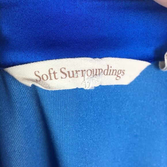 Soft Surroundings Blue Velour Button Up Long Sleeve Lagenlook  Tunic 1X - Picture 7 of 9